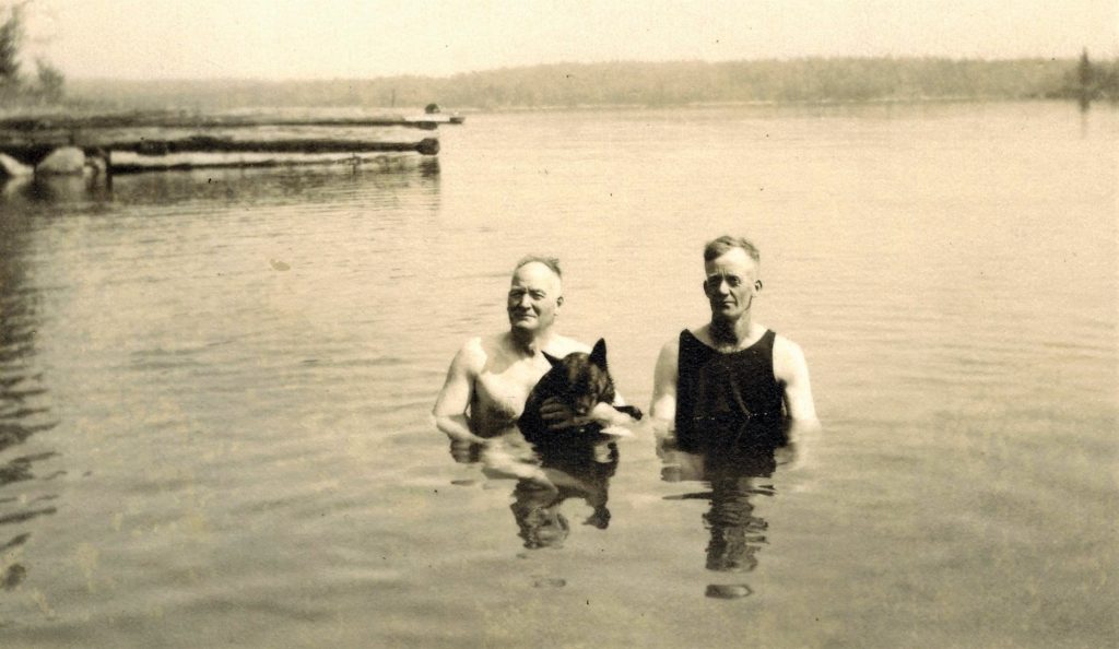 James and Cecil Harrison, Koshlong Lake, 1940